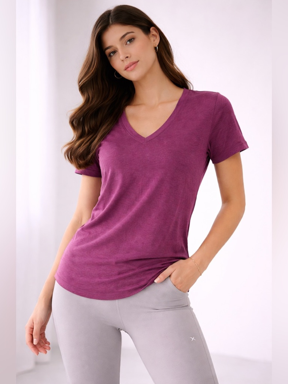 Lululemon Purple V-Neck Short Sleeve Tee Women’s XS/S